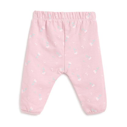 Girls Floral Print Cotton Joggers