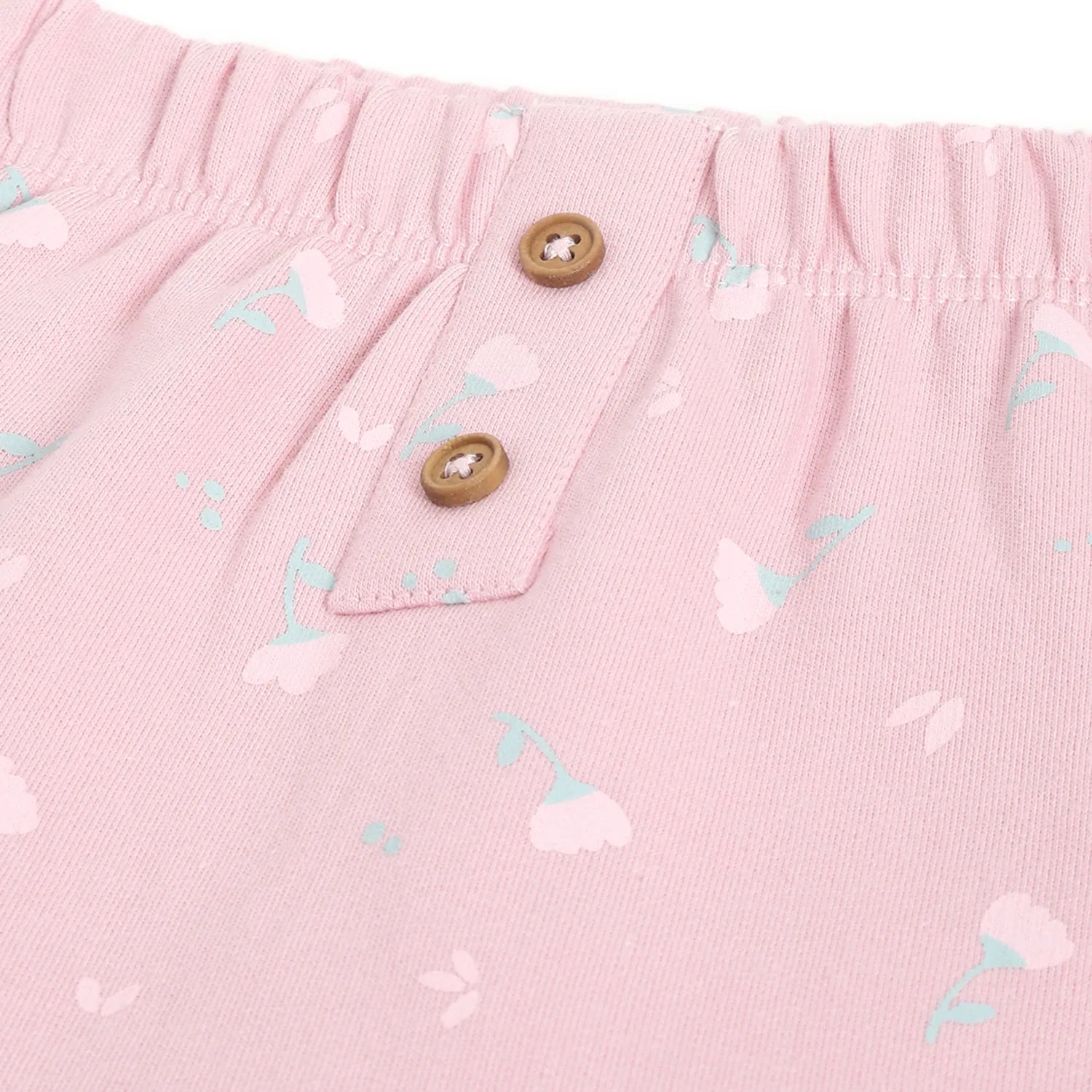 Girls Floral Print Cotton Joggers