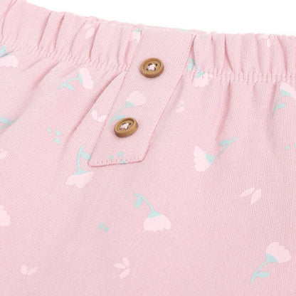 Girls Floral Print Cotton Joggers