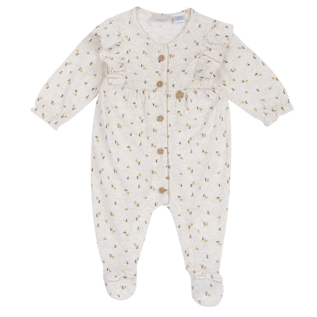 Girls Floral Printed Front Opening Babysuit