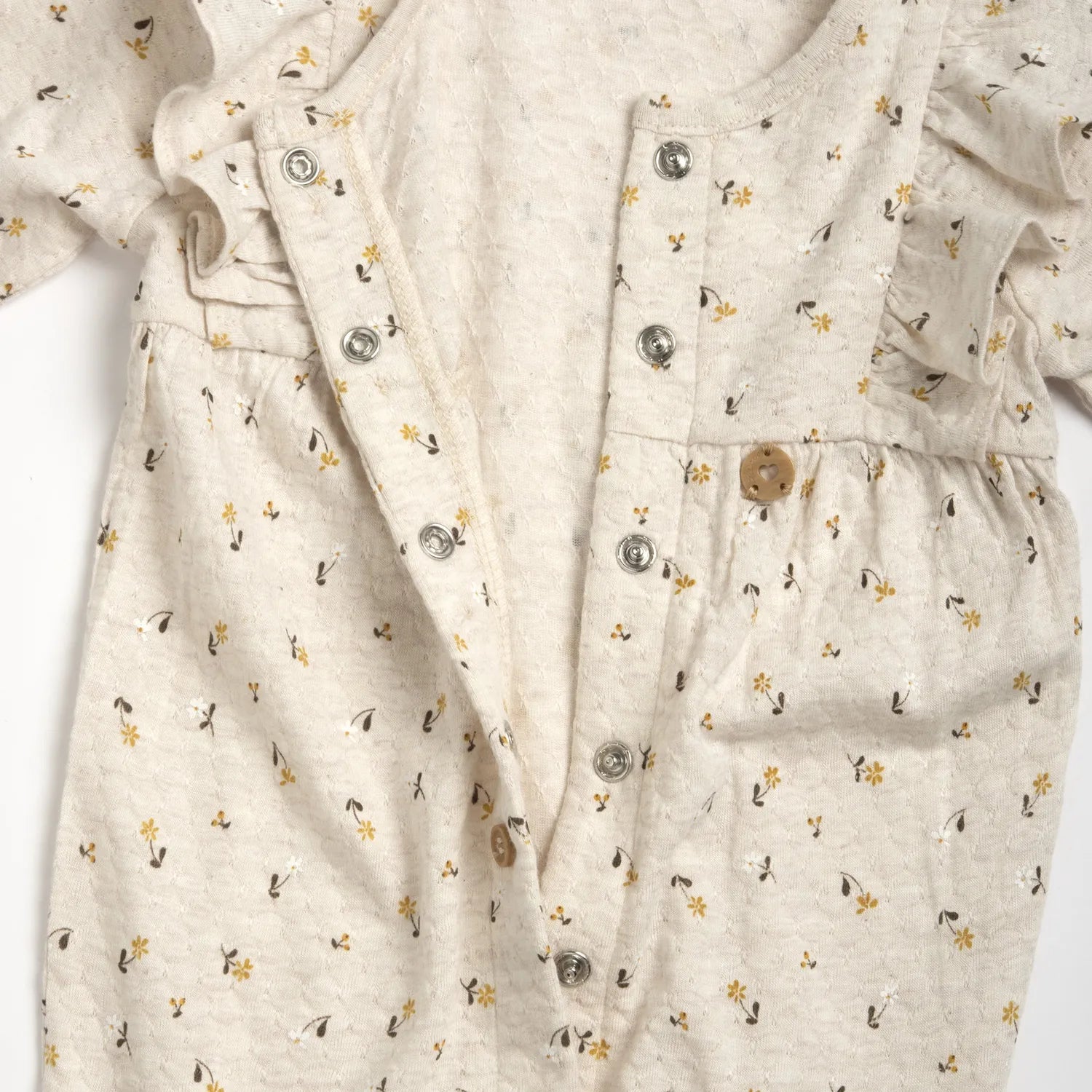 Girls Floral Printed Front Opening Babysuit