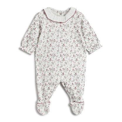 Girls Floral Printed Leg Opening Babysuit