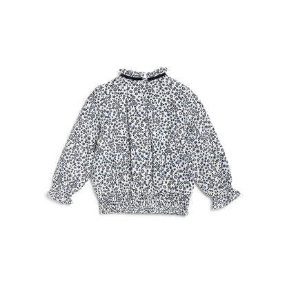 Girls Floral Printed Puff Sleeve Top