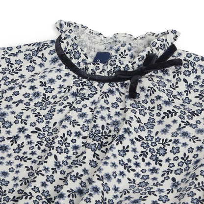 Girls Floral Printed Puff Sleeve Top