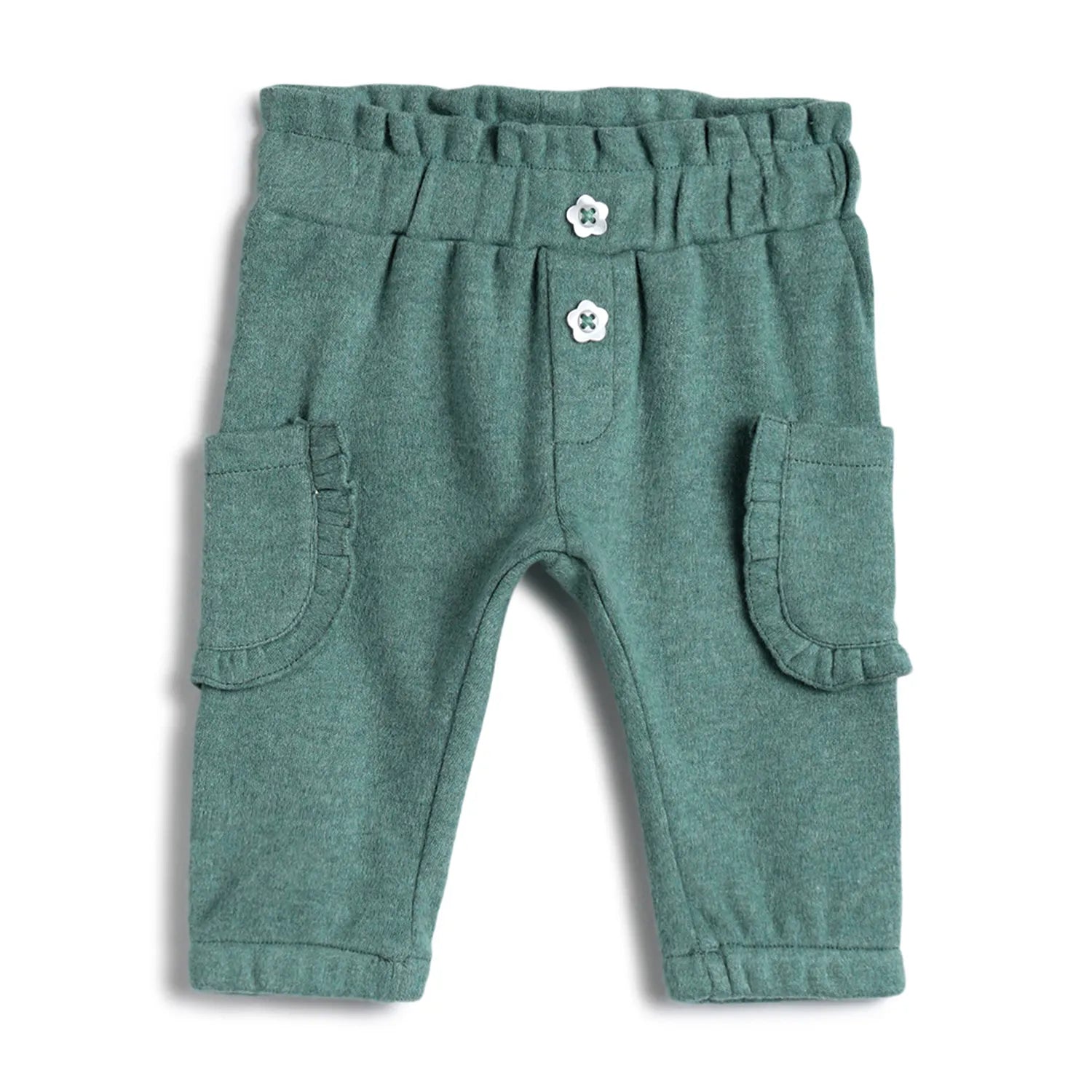 Girls Green Embellished Trousers