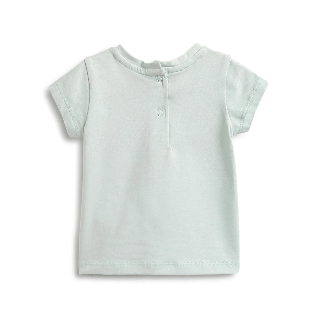 Girls Green Floral Printed T-shirt