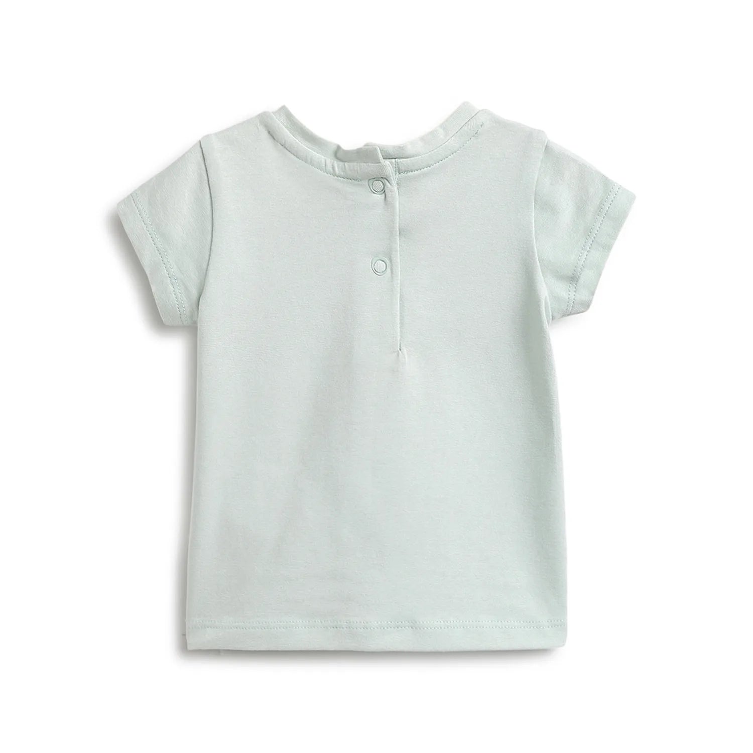 Girls Green Floral Printed T-shirt