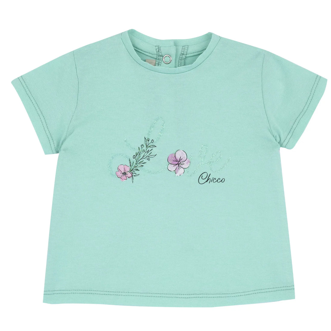 Girls Green Typography Printed T-shirt