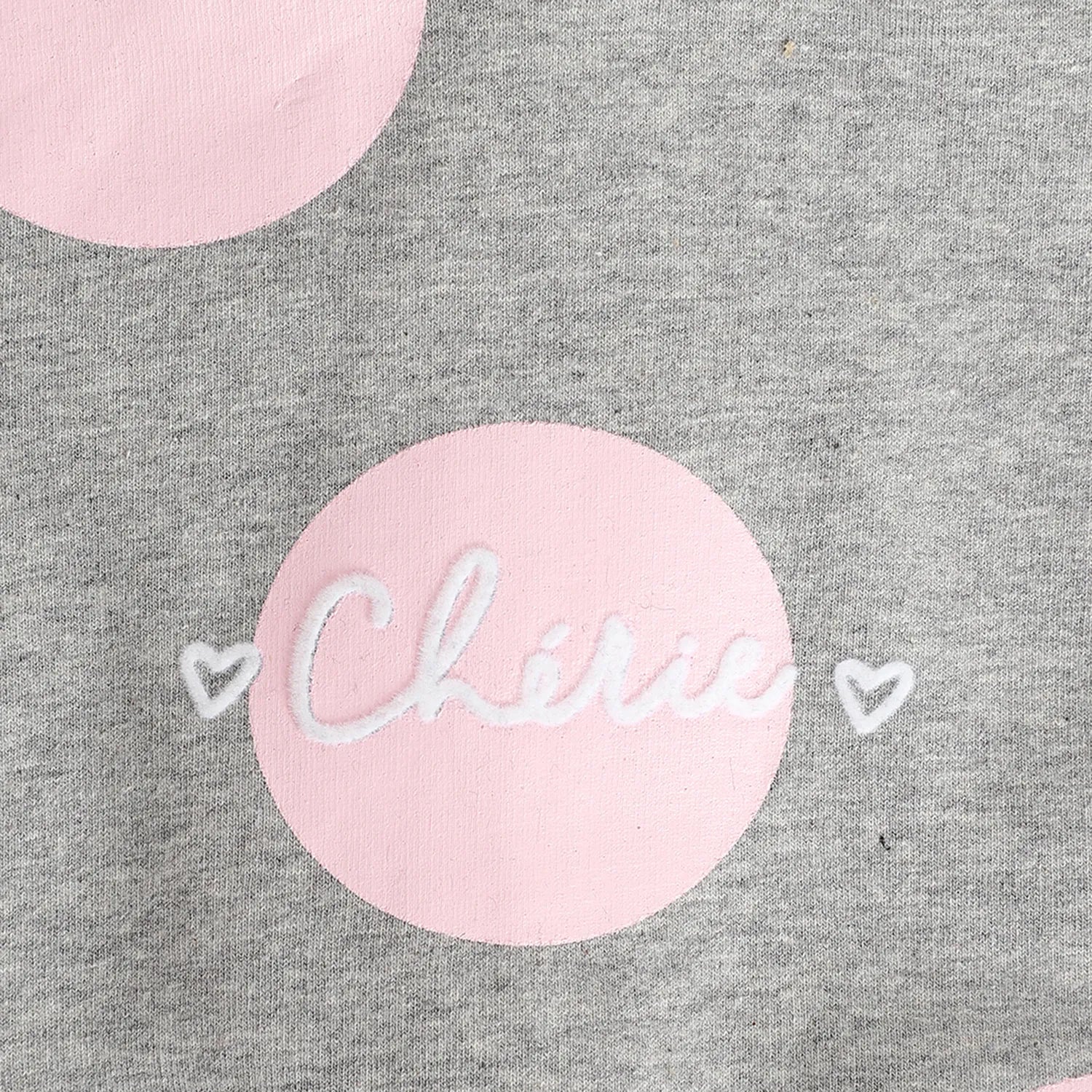 Girls Grey &amp; Pink Printed Sweatshirt With Legging