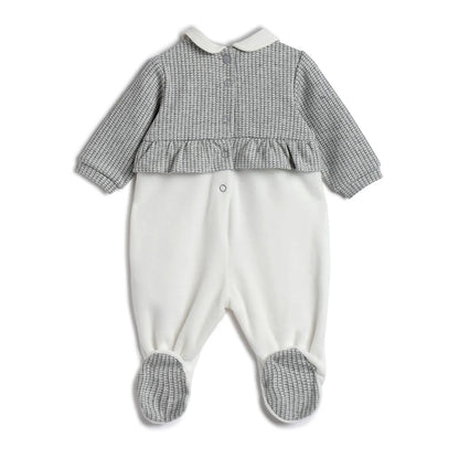 Girls Grey Colourblocked Leg Opening Babysuit