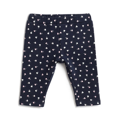 Girls Grey Floral Printed Sweatshirt with Leggings