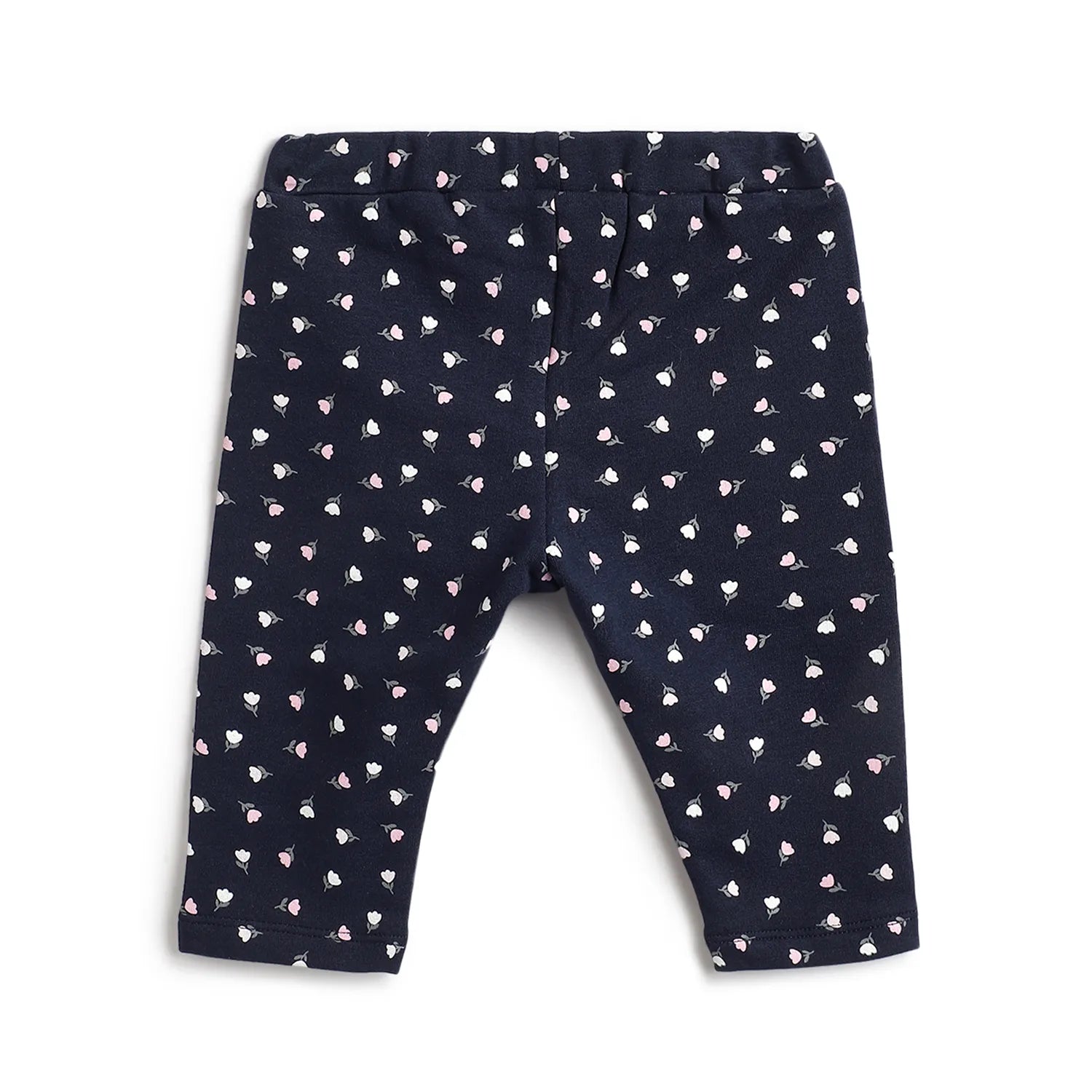 Girls Grey Floral Printed Sweatshirt with Leggings