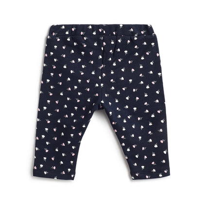 Girls Grey Floral Printed Sweatshirt with Leggings