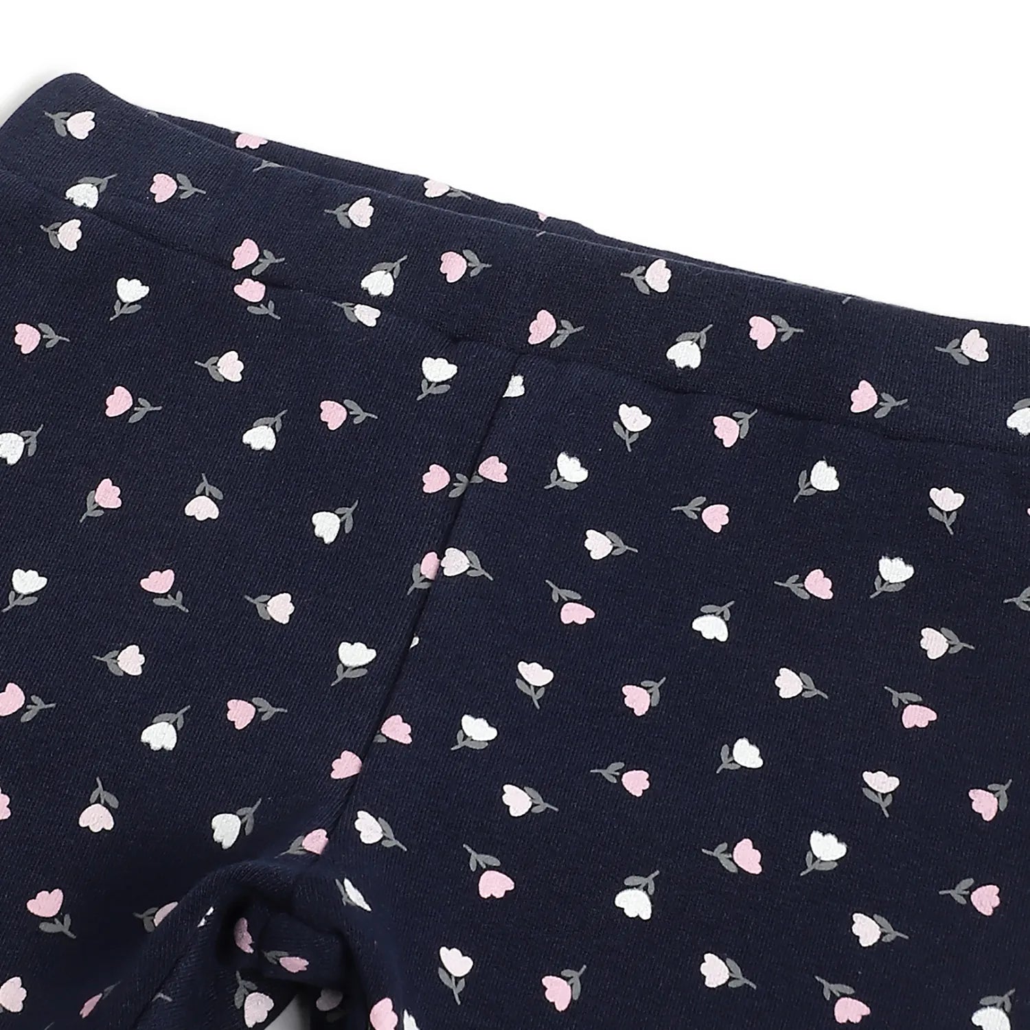 Girls Grey Floral Printed Sweatshirt with Leggings