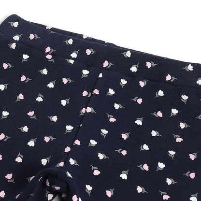 Girls Grey Floral Printed Sweatshirt with Leggings