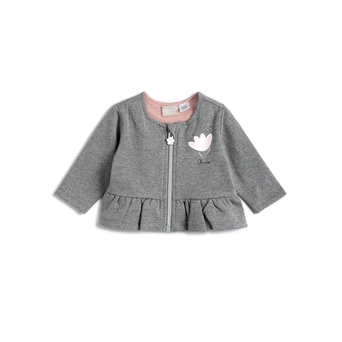 Girls Grey Printed Cardigan