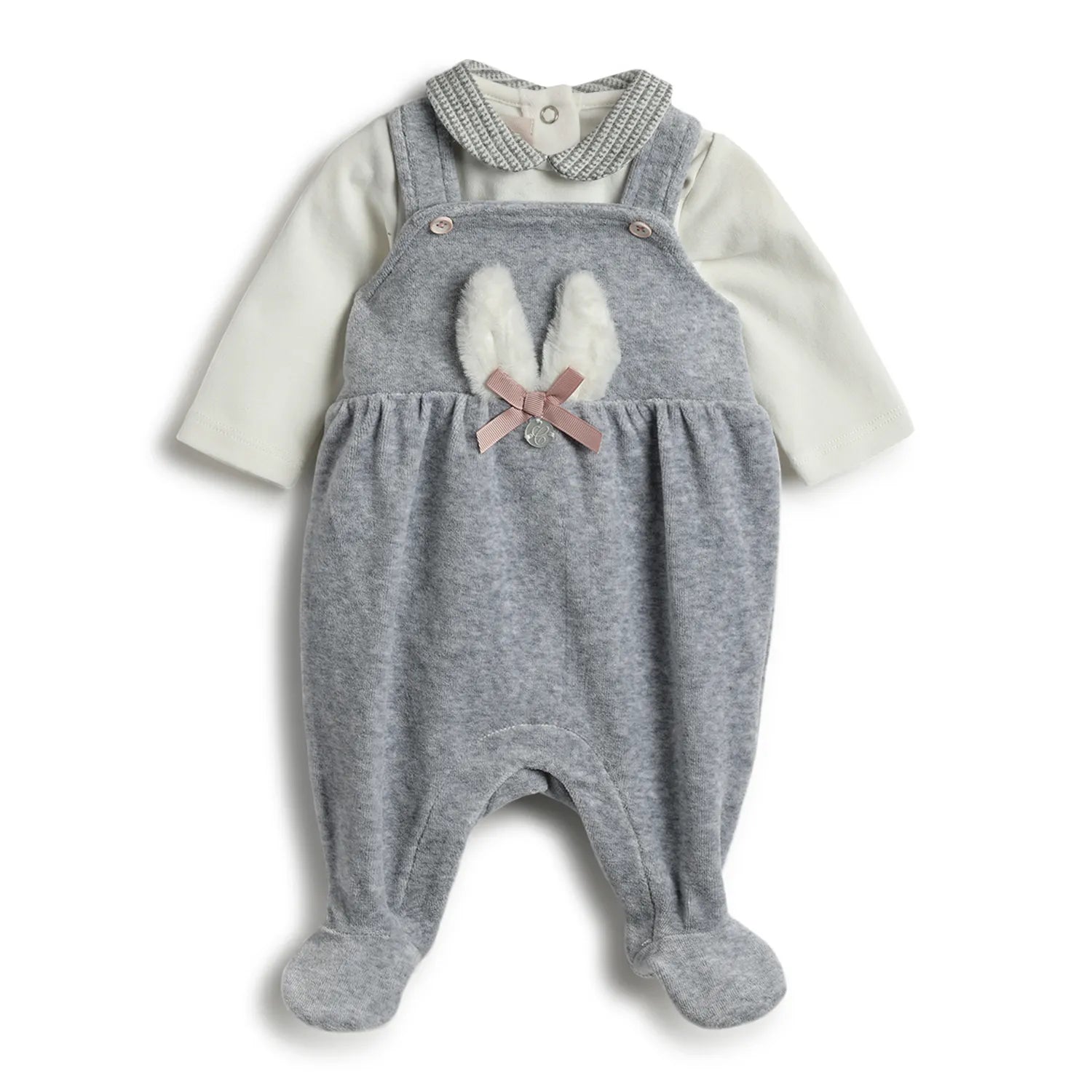 Girls Grey Sleeveless Babysuit with Bodysuit