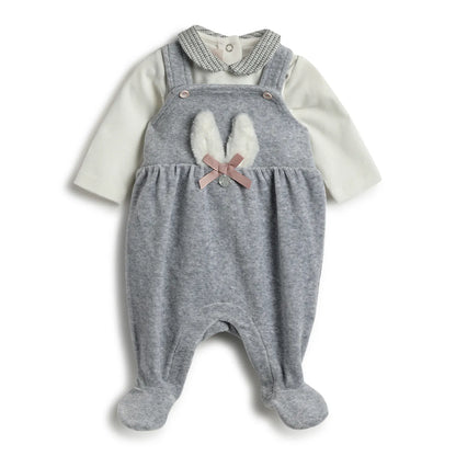 Girls Grey Sleeveless Babysuit with Bodysuit