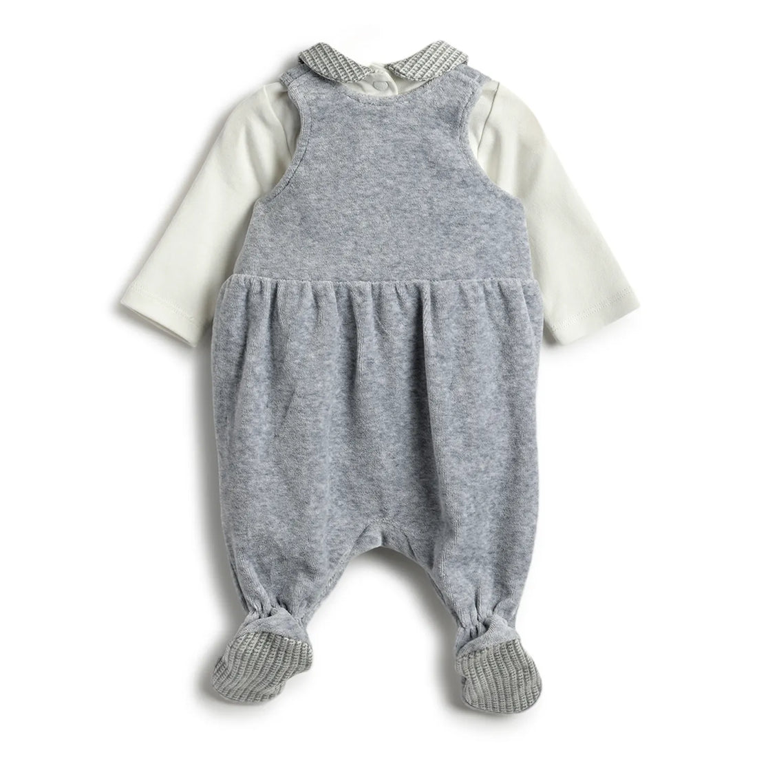 Girls Grey Sleeveless Babysuit with Bodysuit