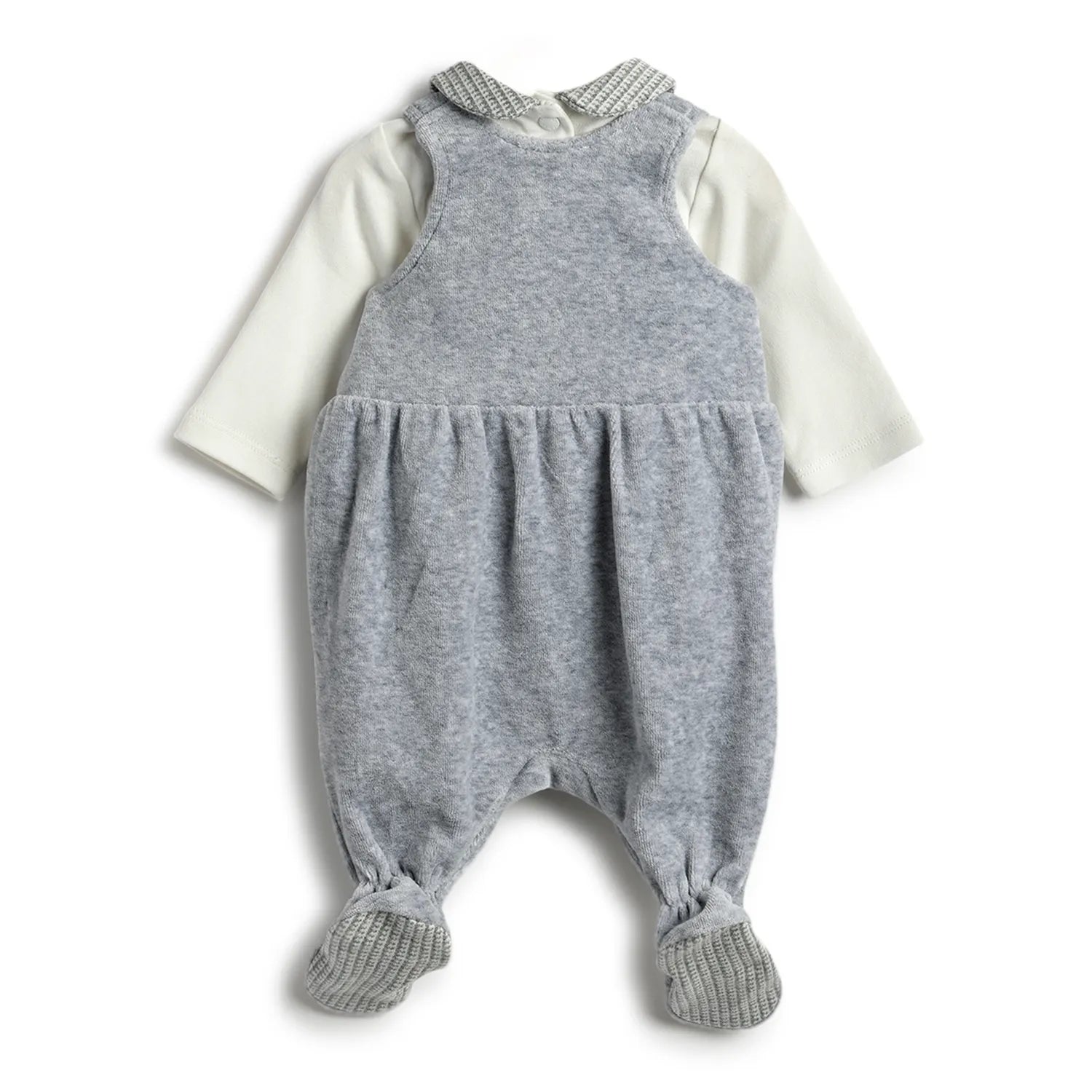 Girls Grey Sleeveless Babysuit with Bodysuit