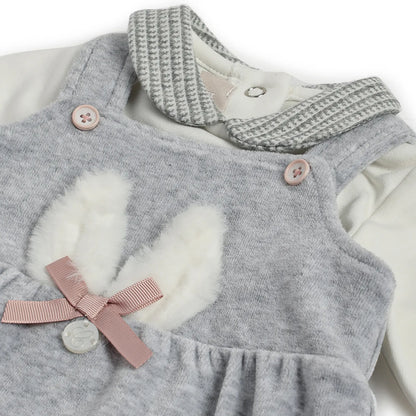 Girls Grey Sleeveless Babysuit with Bodysuit