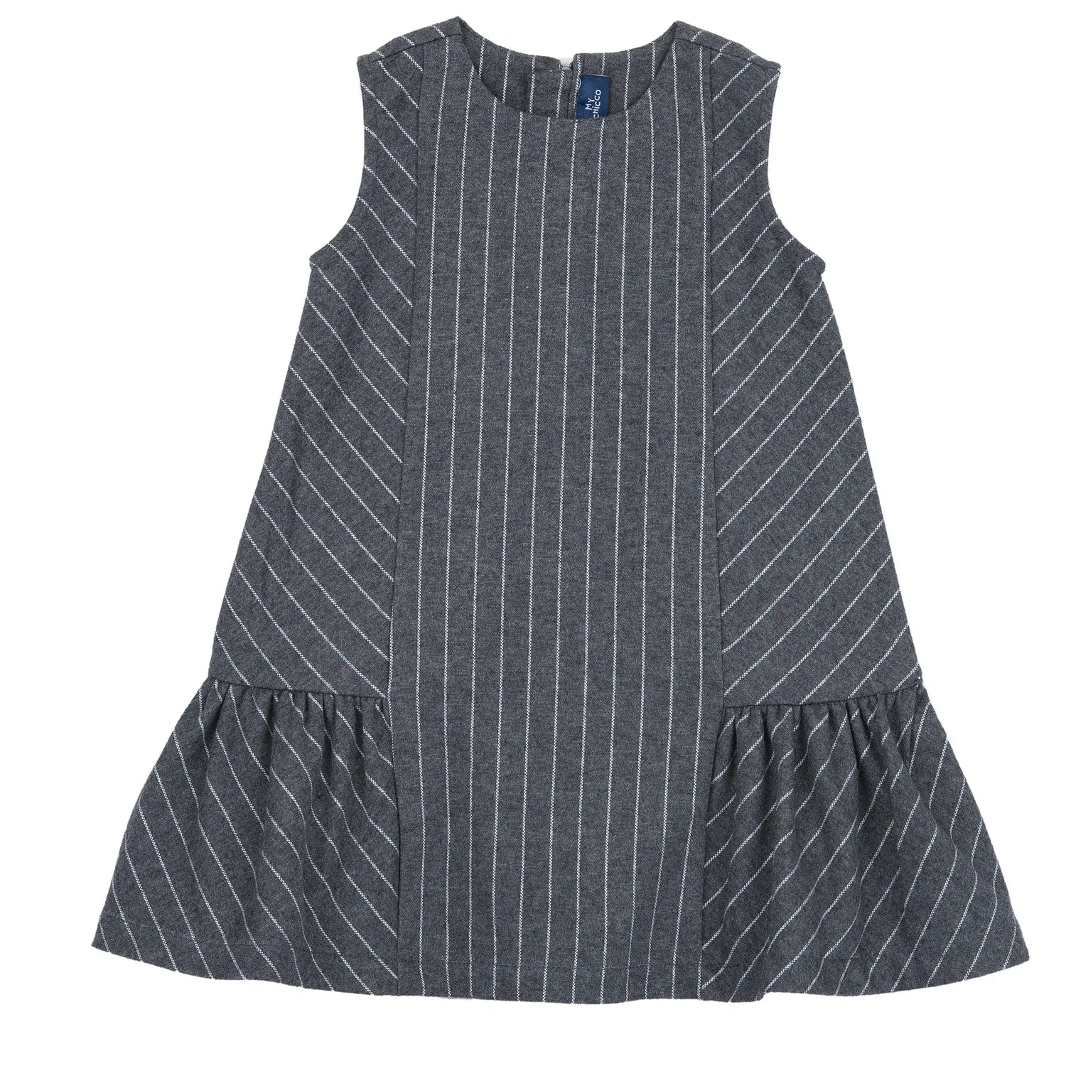 Girls Grey Striped Fit &amp; Flare Dress
