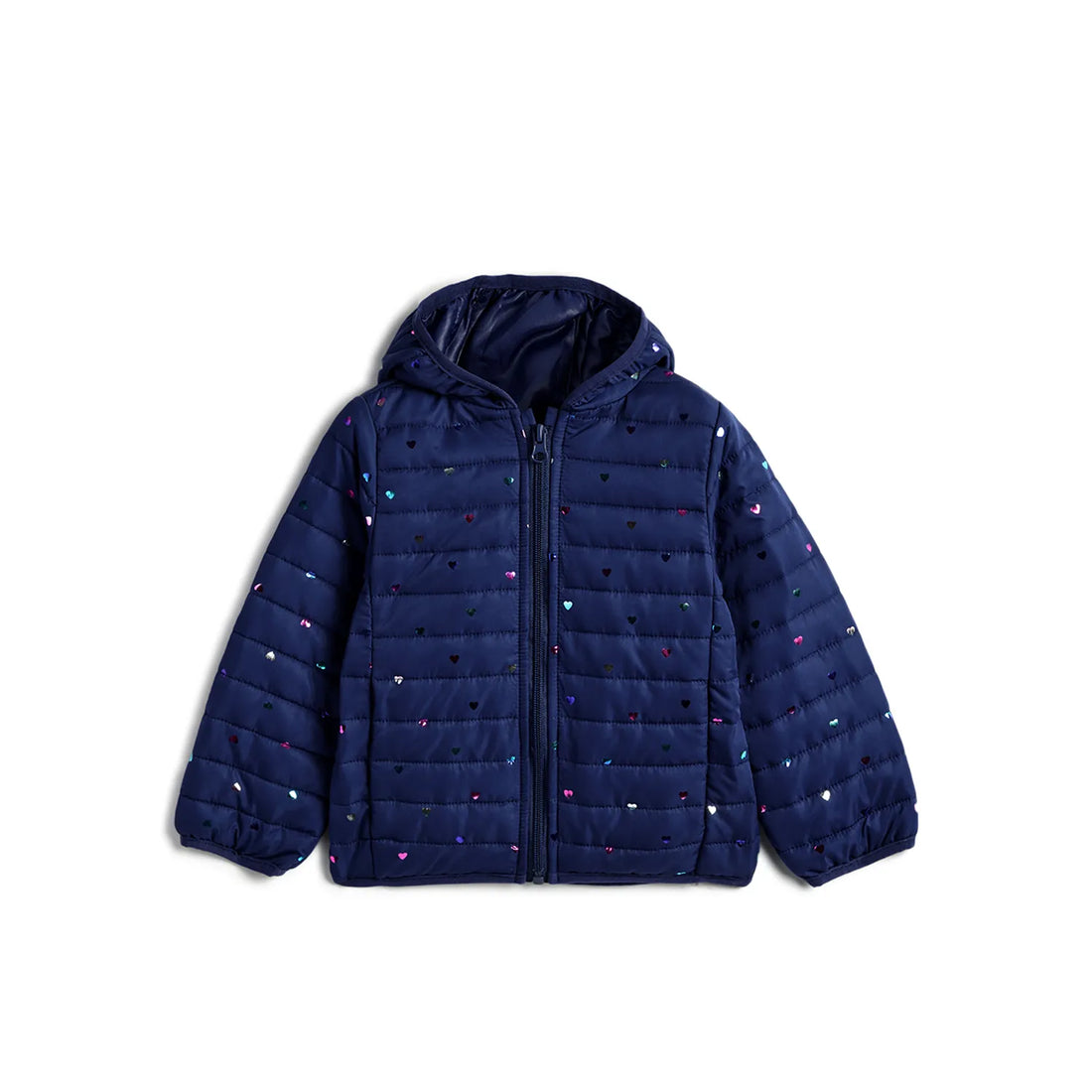 Girls Hooded Solid Padded Jacket
