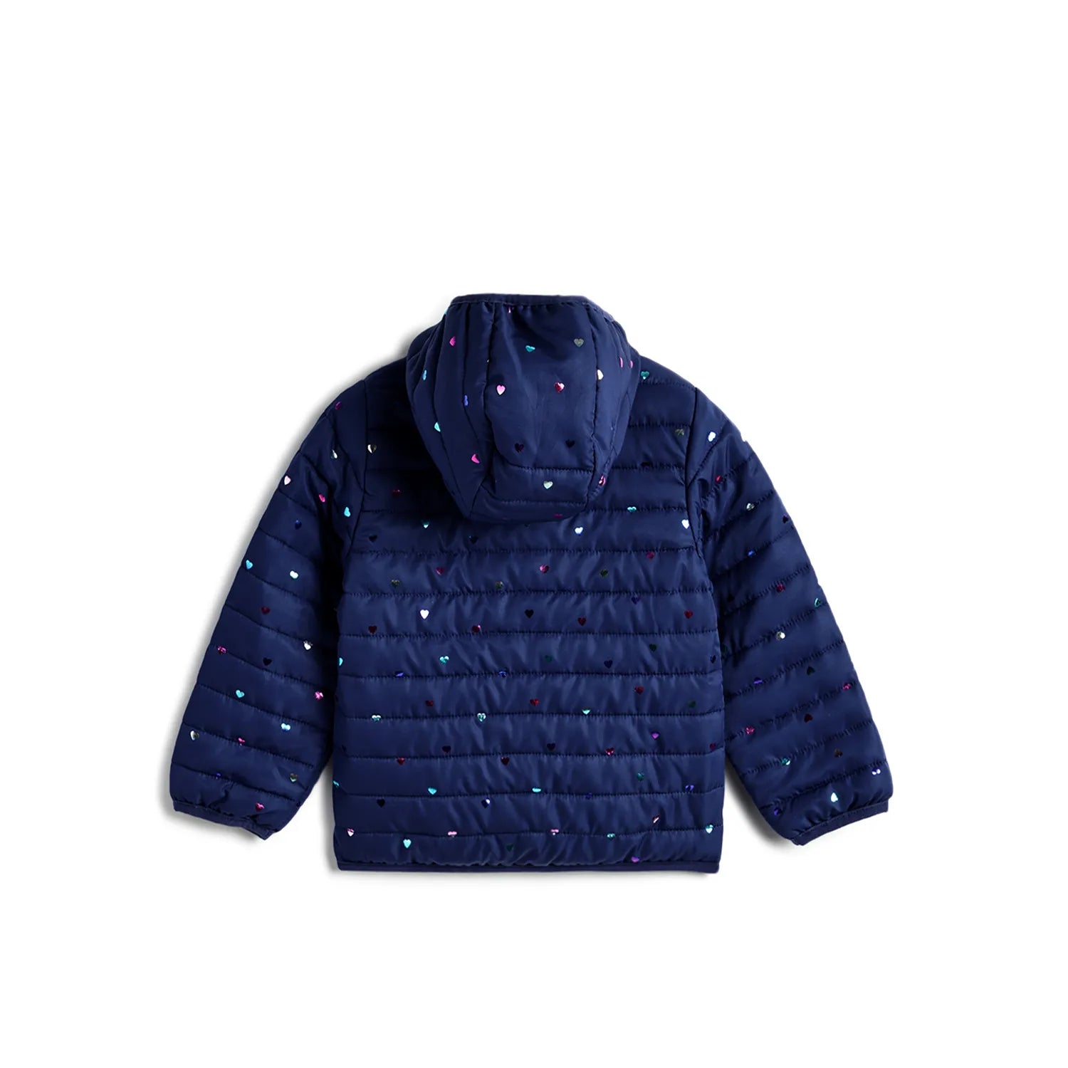 Girls Hooded Solid Padded Jacket