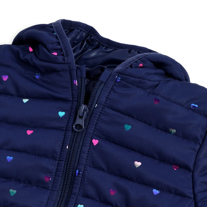 Girls Hooded Solid Padded Jacket