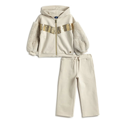 Girls Hooded Sweatshirt With Trousers