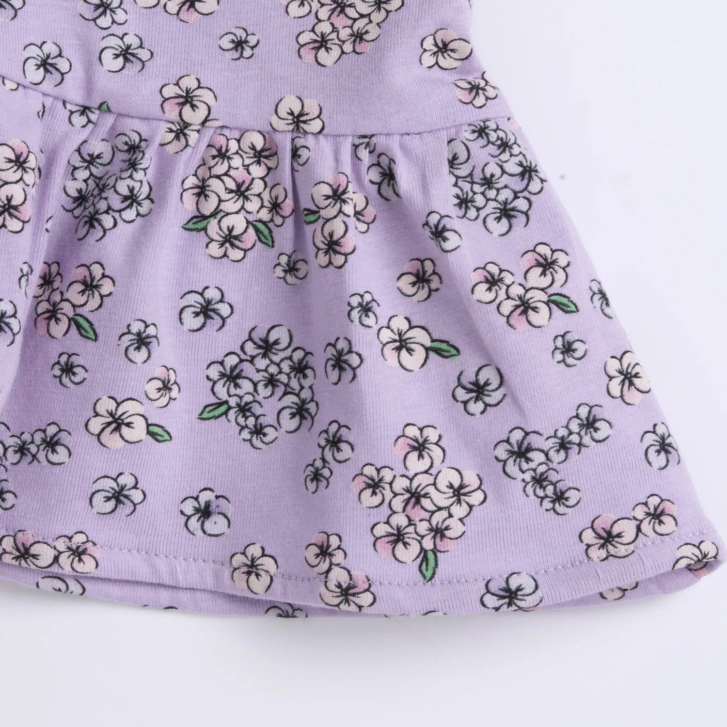 Girls Light Lilac Floral Printed Dress