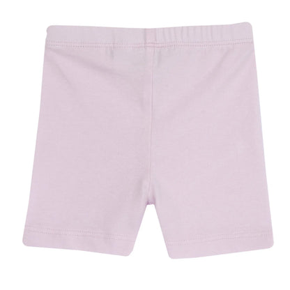 Girls Light Lilac Floral Printed T-Shirt with Shorts