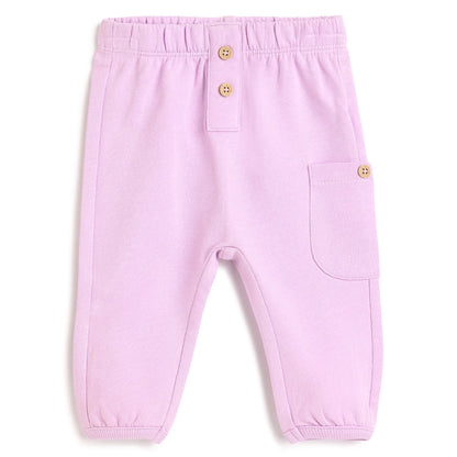 Girls Light Lilac Solid Joggers