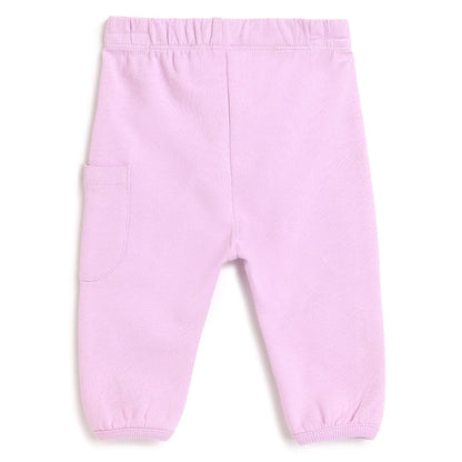 Girls Light Lilac Solid Joggers