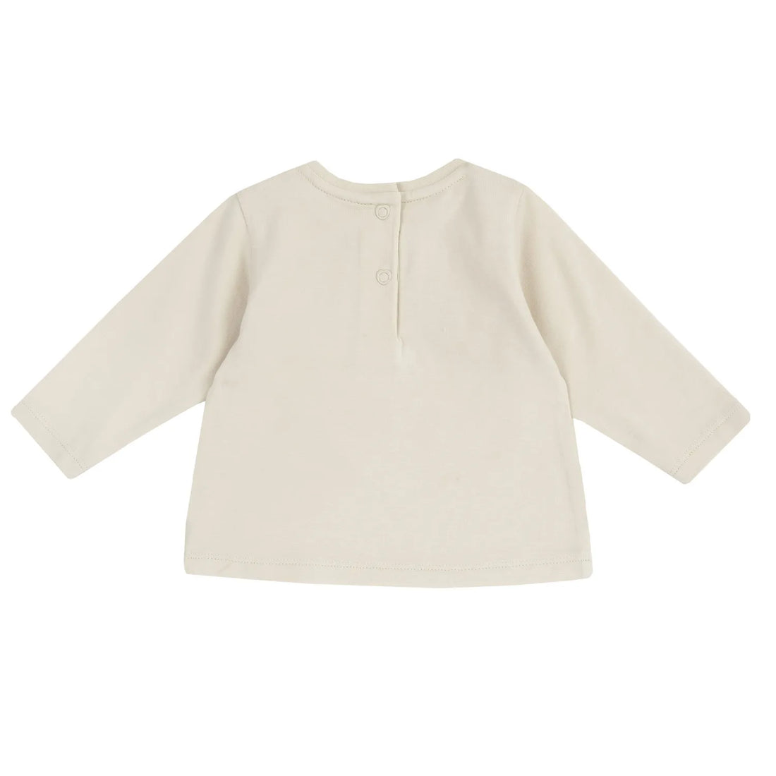 Girls Light Natural Applique Long Sleeve T-shirt