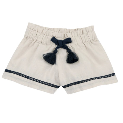 Girls Light Natural Embellished T-Shirt with Shorts