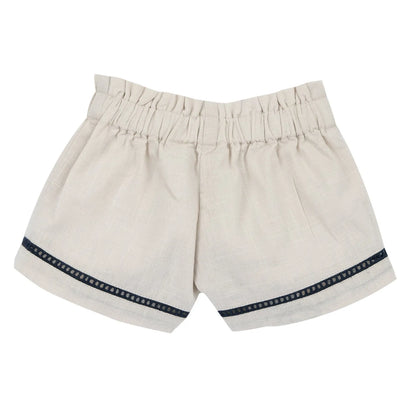 Girls Light Natural Embellished T-Shirt with Shorts