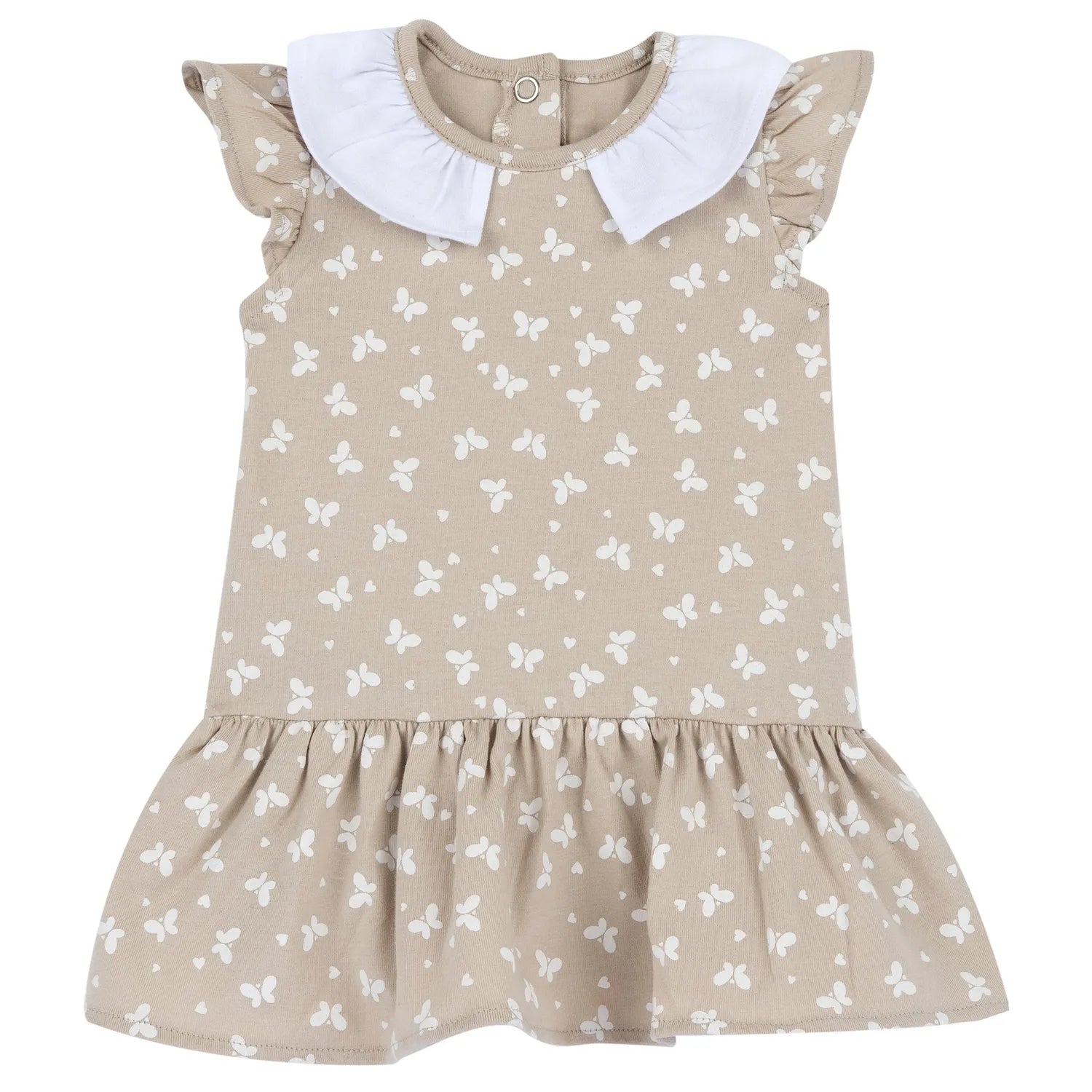 Girls Light Natural Printed Dress