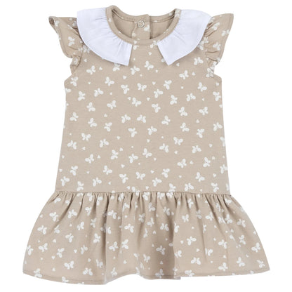 Girls Light Natural Printed Dress