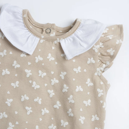 Girls Light Natural Printed Dress