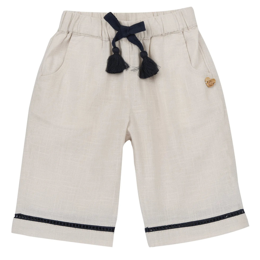 Girls Light Natural Self Design Trouser