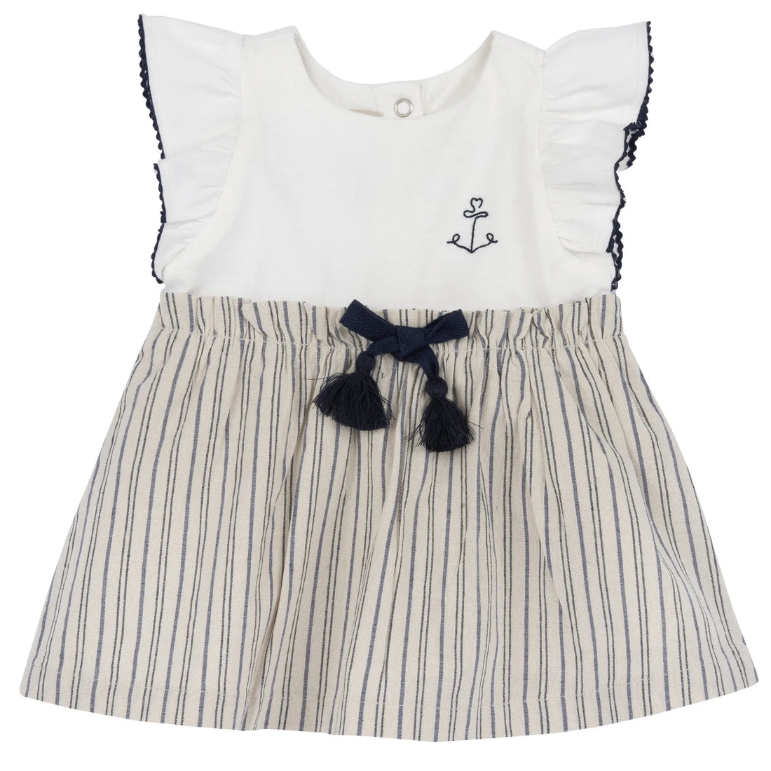 Girls Light Natural Striped Dress