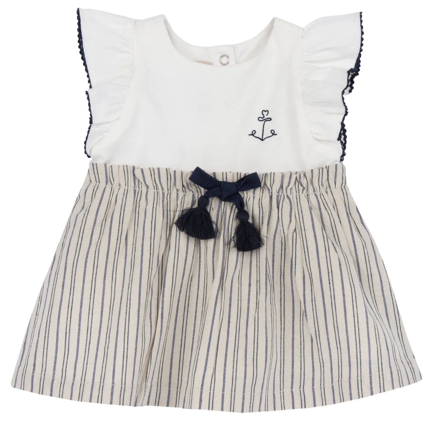 Girls Light Natural Striped Dress