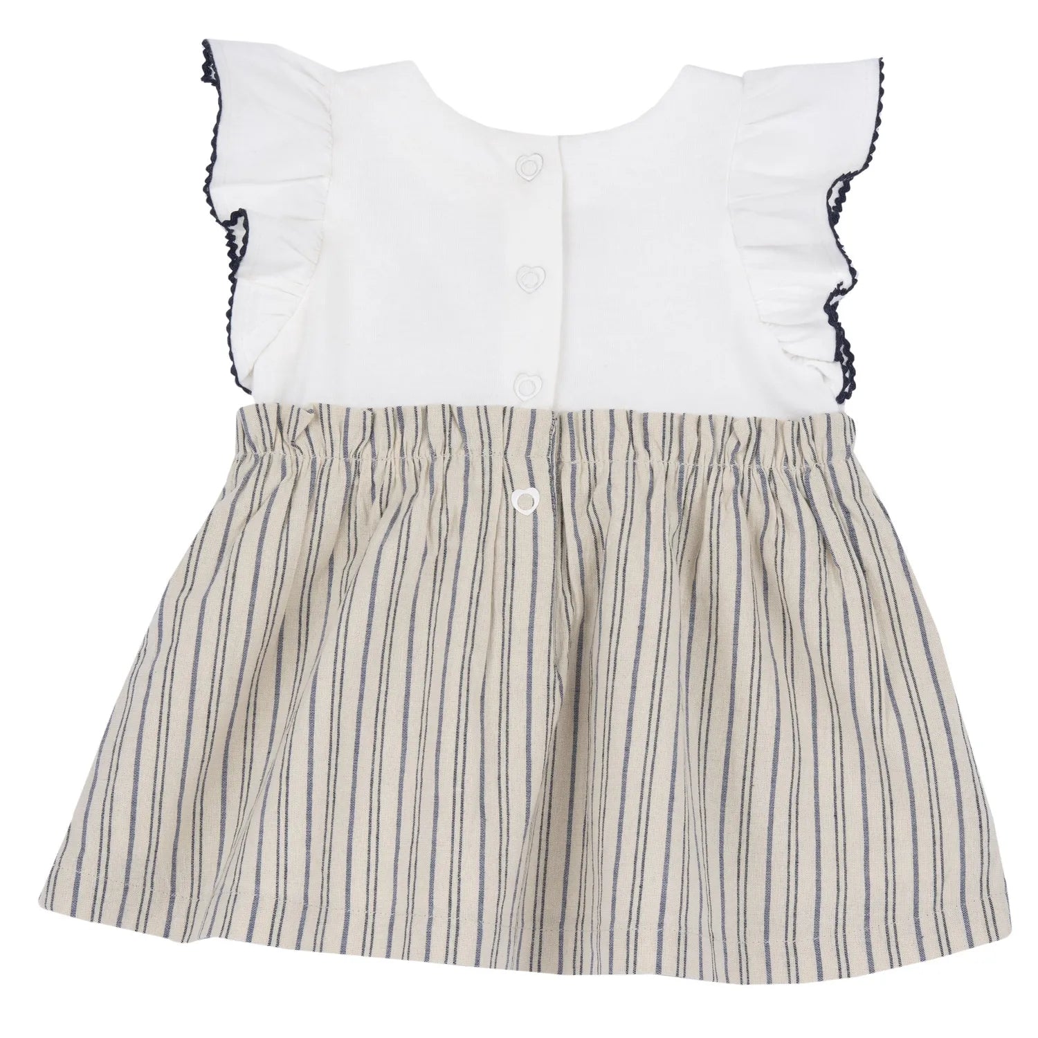 Girls Light Natural Striped Dress