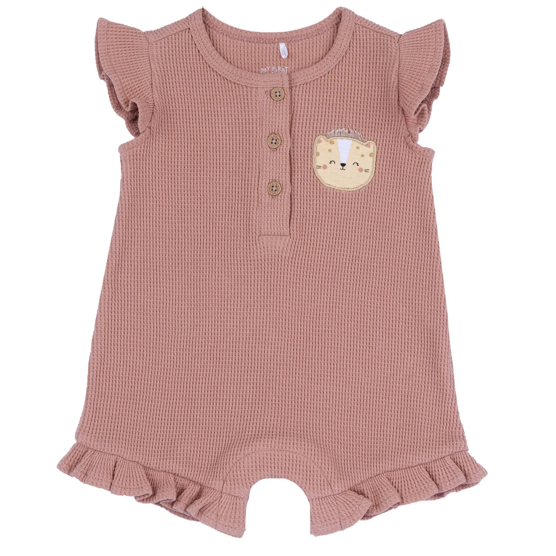 Girls Light Orange Embellished Romper