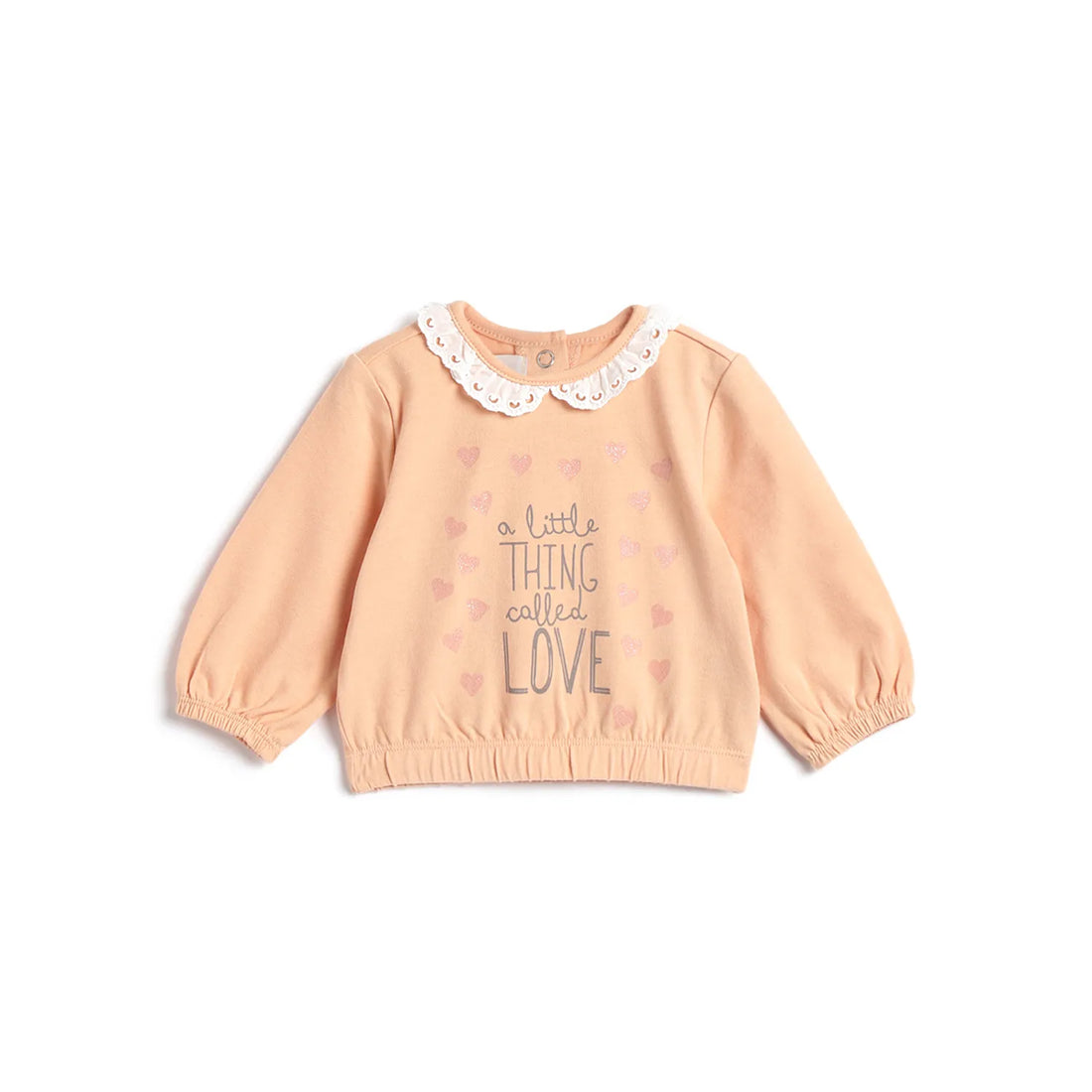 Girls Light Orange Printed T- Shirt