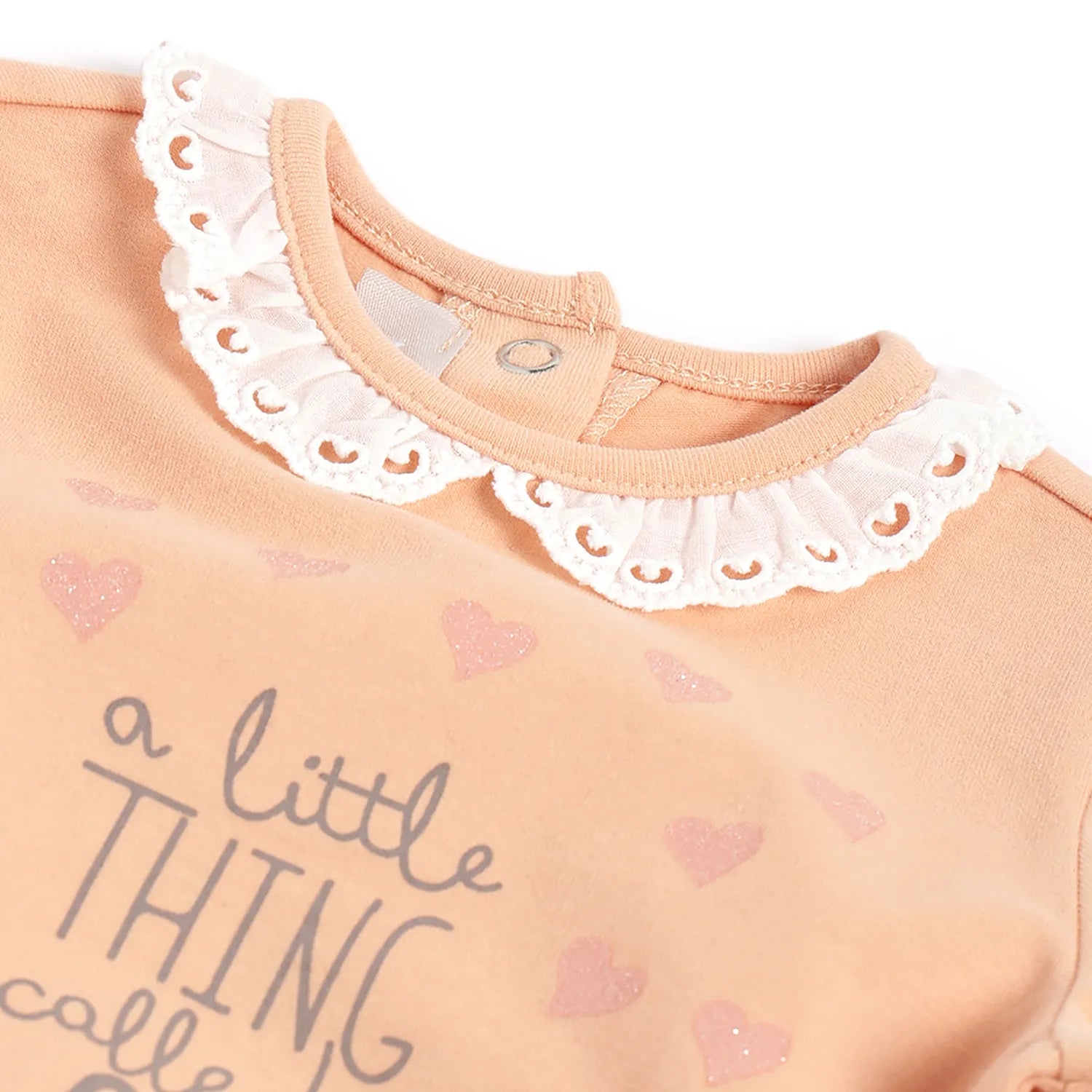 Girls Light Orange Printed T- Shirt