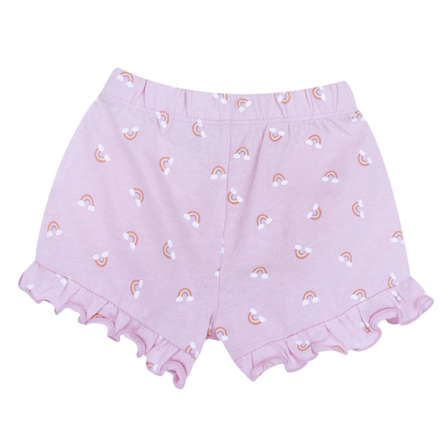Girls Light Pink Animal Printed T-Shirt with Shorts