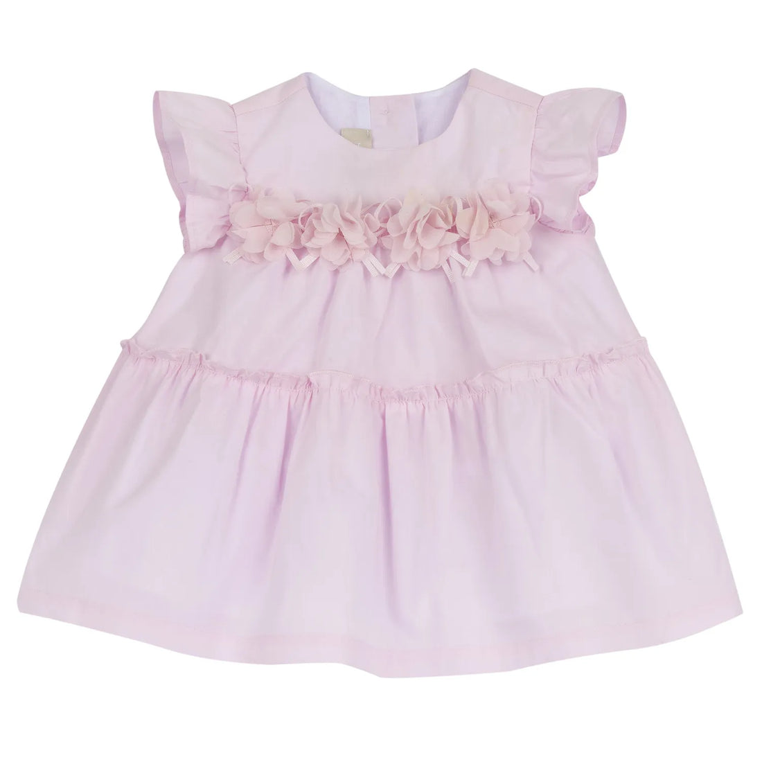 Girls Light Pink Embellished Self Design Dress