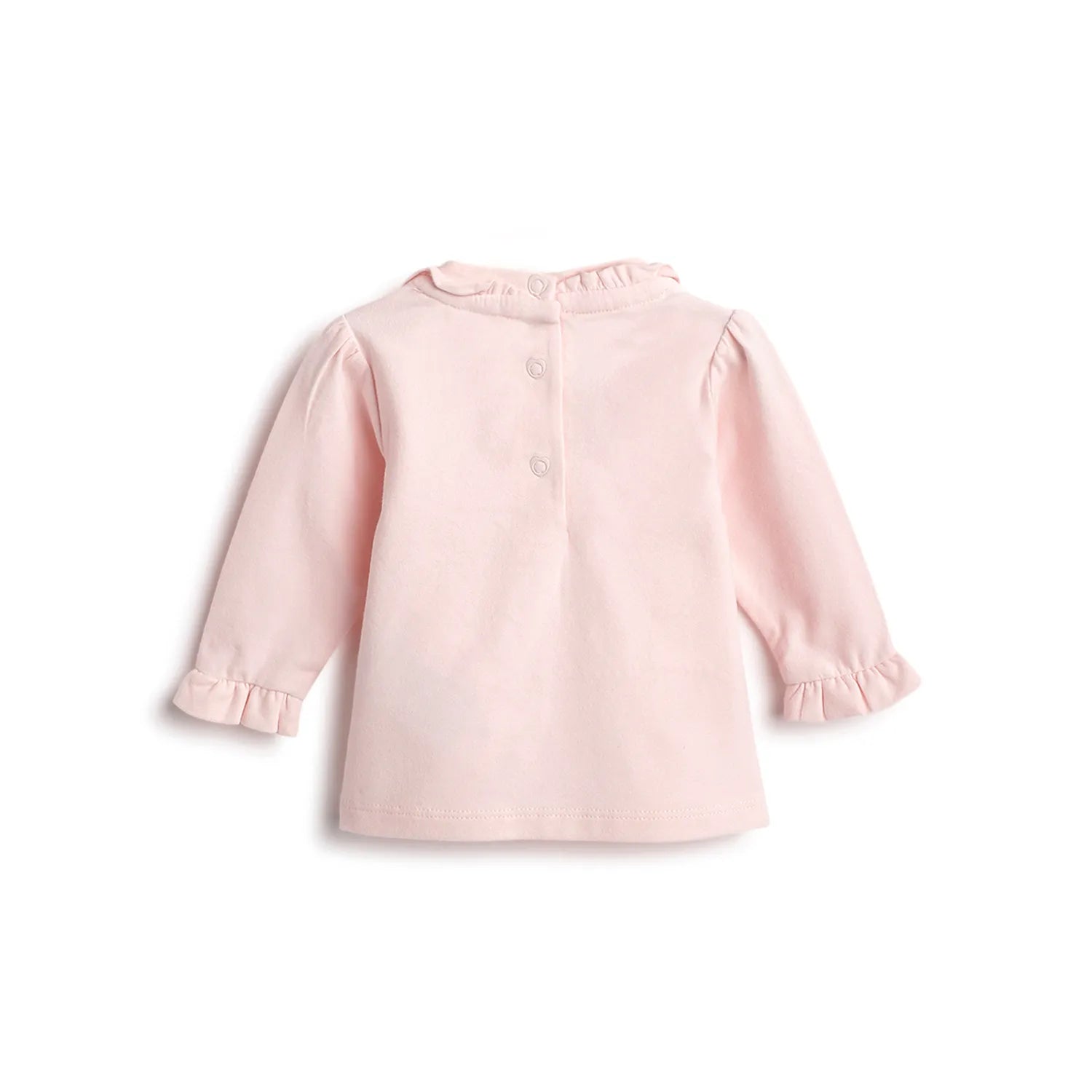 Girls Light Pink Embellished T-shirt